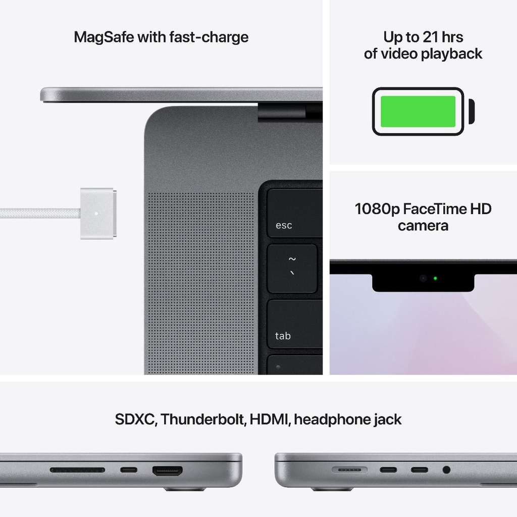 16-inch MacBook Pro: Apple M1 Max chip with 10?core CPU and 32?core GPU, 32GB 1TB SSD - Silver