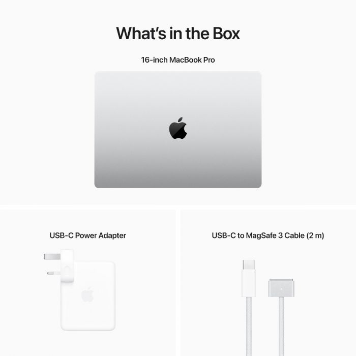 16-inch MacBook Pro: Apple M2 Pro chip with 12‑core CPU and 19‑core GPU, 512GB SSD - Silver