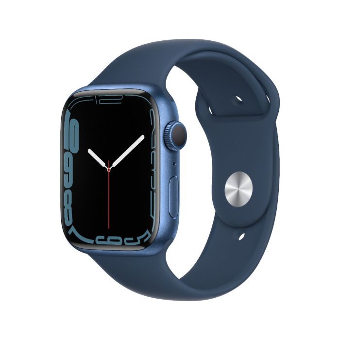 Apple Watch Series 7 GPS, 45mm Blue Aluminium Case with Abyss Blue Sport Band