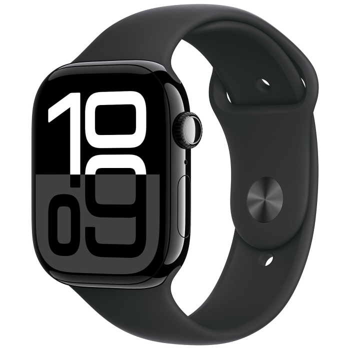 Apple Watch Series 10 GPS 42mApple Watch Series 10 GPS 42mm Jet Black Aluminium Case with Black Sport Band - M/Lm Jet Black Aluminium Case with Black Sport Band - M/L